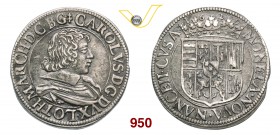 FRANCIA - Lorena CARLO IV Testone 1619. D/ Busto a d. R/ Stemma coronato. Bd. 1557 Ag g 8,88 BB+