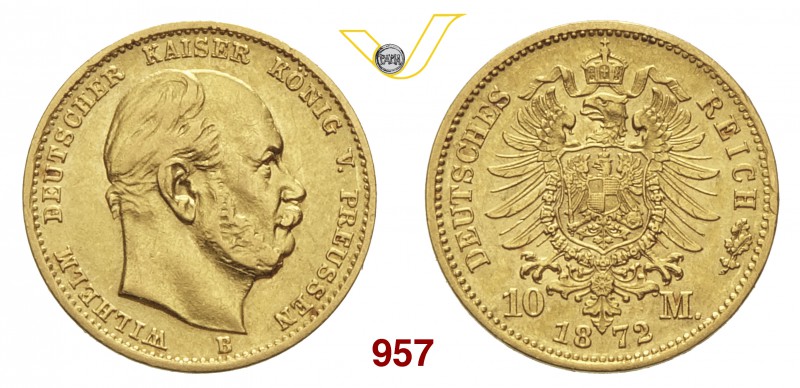 GERMANIA - Prussia GUGLIELMO I (1861-1888) 10 Marchi 1872 B. Fb. 3820 Au g 3,95 ...