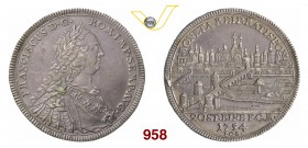 GERMANIA - Regensburg FRANCESCO I 1/2 Tallero 1754. Ag g 13,96 Molto rara • Patina violacea; fondi ripassati a pietra d'agata BB+