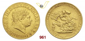 GRAN BRETAGNA GIORGIO III (1760-1820) Sovrana 1820. Fb. 371 Ag g 7,94 BB