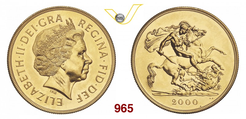 GRAN BRETAGNA ELISABETTA II (1952-...) 5 Pounds 2000. Fb. 452 Au g 39,99 q.FDC/p...