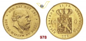 OLANDA GUGLIELMO III (1849-1890) 10 Gulden 1875. Fb. 342 Au g 6,74 FDC