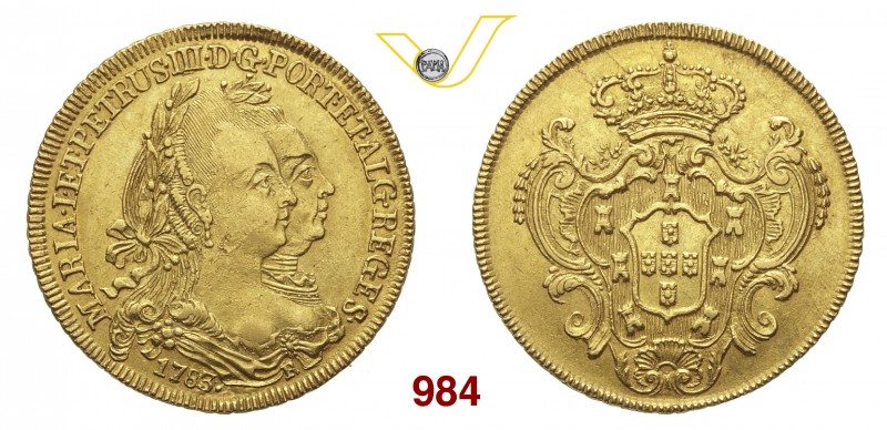 PORTOGALLO MARIA e PEDRO III (1777-1786) 4 Escudos 1783. Fb. 107 Au g 14,37 q.SP...