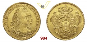PORTOGALLO MARIA e PEDRO III (1777-1786) 4 Escudos 1783. Fb. 107 Au g 14,37 q.SPL