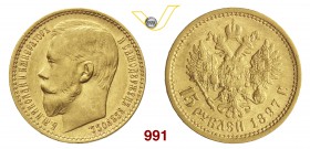 RUSSIA NICOLA II (1894-1917) 15 Rubli 1897. Fb. 177 Au g 12,87 SPL