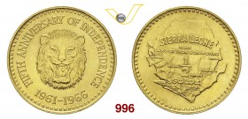SIERRA LEONE 1/2 Golde 1966. Fb. 2 Au g 27,41 FDC