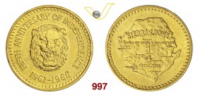 SIERRA LEONE 1/4 di Golde 1966. Kr. 22 Fb. 2 Au g 13,74 Rara SPL