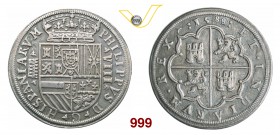 SPAGNA FILIPPO II (1556-1598) 8 Reales 1588, Segovia. Calicò 191v. Ag g 25,98 Molto rara q.SPL
