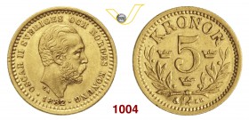 SVEZIA OSCAR II (1872-1907) 5 Kronor 1882. Kr. 756 Au g 2,21 SPL