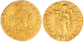 Solidus, Januar bis August 475, Constantinopel, 2. Offizin. 2,97 g. stark beschnitten, sonst fast sehr schön. Depeyrot 101/1.