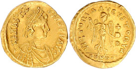 Tremissis 491/518, Constantinopel. 1,46 g. sehr schön. Sear 8. Ratto 328.