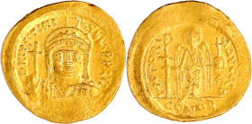 Solidus 527/565, Constantinopel, 8. Offizin. 4,40 g. fast vorzüglich. Sear 140.