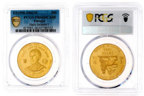 50 Birr (Dollars) 1966. 50 Jahre Regierung und 75. Geburtstag. 20 g. 900/1000. Im PCGS-Blister mit Grading PR 66 DCAM. Polierte Platte. Krause/Mishler...