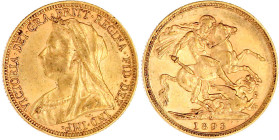 Sovereign 1893 M, Melbourne. 7,99 g. 917/1000. vorzüglich. Spink. 3867C.