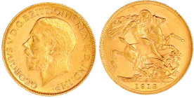 Sovereign 1918 P, Perth. 7,99 g. 917/1000. vorzüglich/Stempelglanz, kl. Kratzer. Krause/Mishler 29. Spink.. 4001.
