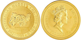 100 Dollars Nugget 1988. 1 Unze Feingold, in Originalkapsel. Stempelglanz. Krause/Mishler 92.