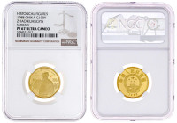 100 Yuan 1988. Kaiser Zhao Guangyin. 10,38 g. Feingold. Im NGC-Blister mit Grading PF 67 ULTRA CAMEO. Polierte Platte. Krause/Mishler 211. Schön 168.