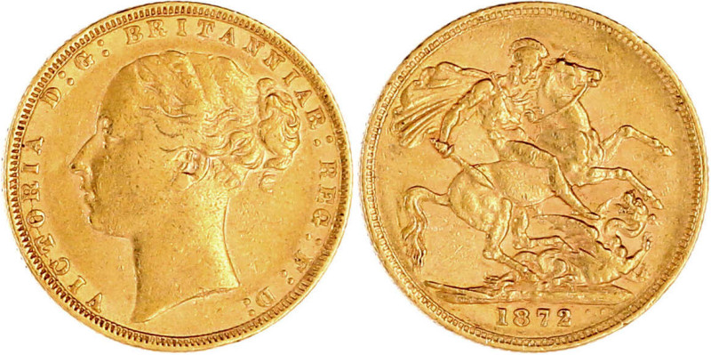 Sovereign 1872, Drachentöter. 7,99 g. 917/1000. gutes sehr schön. Spink. 3856.