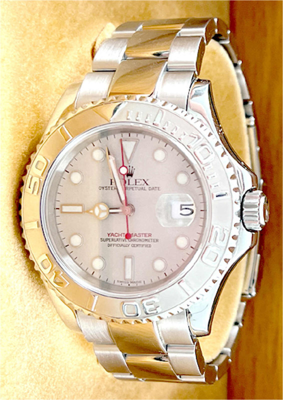 Herrenarmbanduhr ROLEX OYSTER PERPETUAL DATE YACHT-MASTER, Stahl. Lunette Platin...