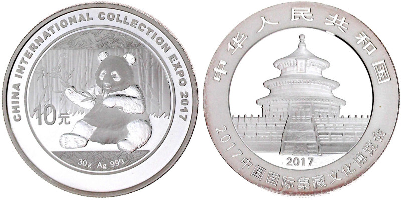 10 Yuan Silber 2017. China International Collection Expo. Panda. 30 g. 999/1000 ...