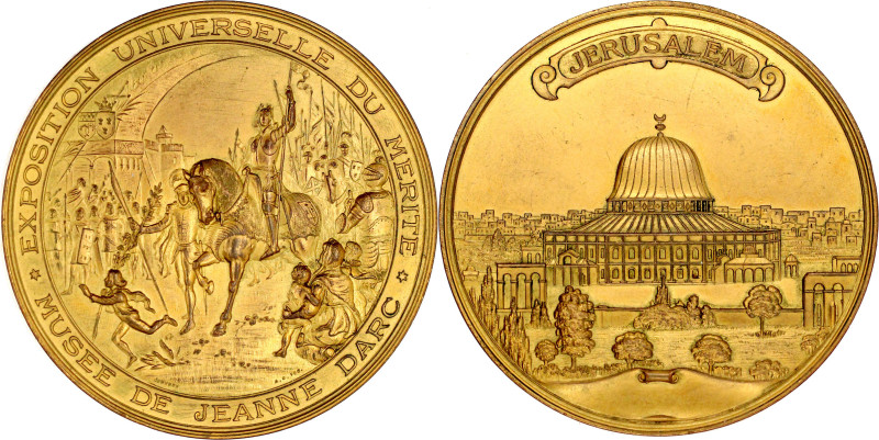 Herrliche, vergoldete Bronzemedaille o.J. (ca. 1890), v. Stefano Johnson. A.d. E...