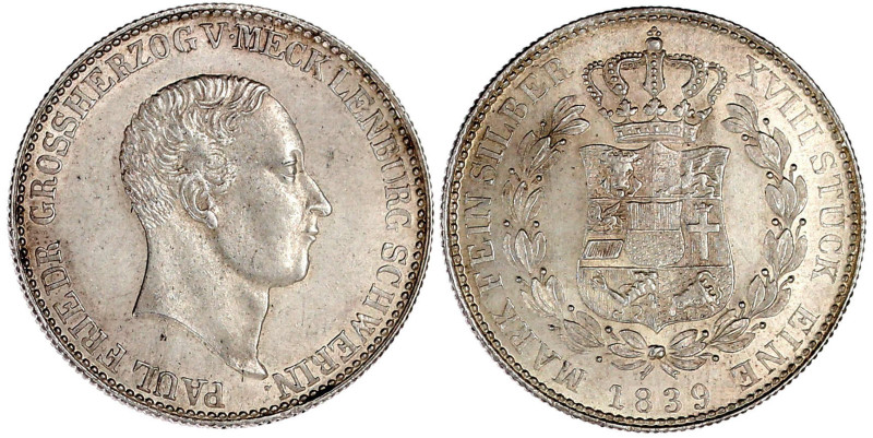 Gulden (2/3 Taler) 1839. prägefrisch/fast Stempelglanz, min. Randunebenheit, sel...