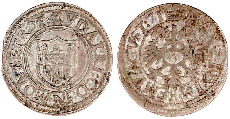 3 Kreuzer 1571, Tettnang. gutes sehr schön, selten. Ebner 36.