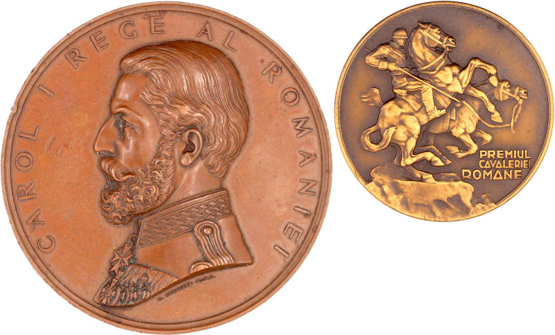 2 Bronzemedaillen: 1881 von Kullrich a.d. Ende des russ-türk. Krieges, 85 mm und...