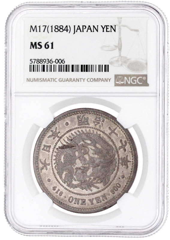 Yen Jahr 17 = 1884. Besseres Jahr. NGC Grading MS 61. Yeoman A25.2.