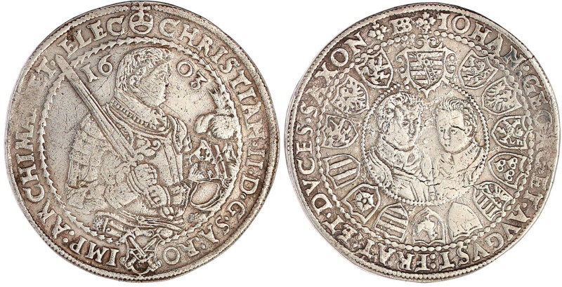 Reichstaler 1603 HB, Dresden. 29,02 sehr schön, min. Schrötlingsfehler. Schnee 7...