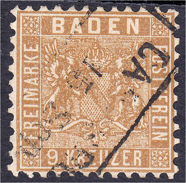 9 Kr. Wappen (Hintergrund liniert) 1862, gestempelt in Luxuserhaltung, Farbe ,,b...