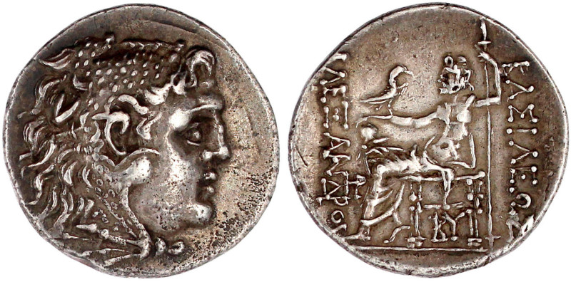 Tetradrachme, posthum im Namen Alexanders III. 2. Jh. v. Chr. Herakleskopf im Lö...