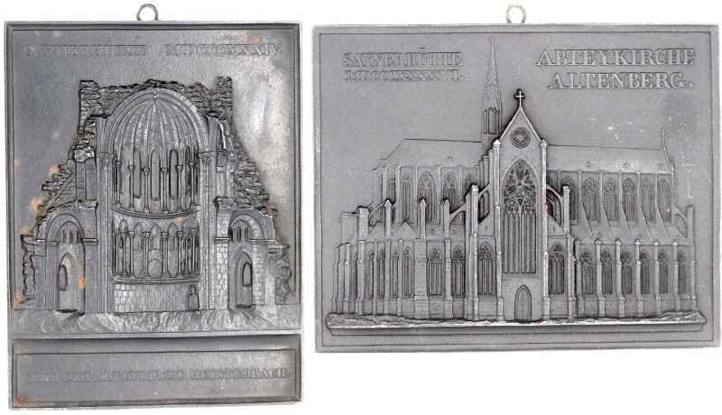 2 Eisengussplaketten der Königlichen Eisengießerei zu Saynerhütte bei Ehrenbreit...