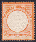 2 Kreuzer kleiner Brustschild 1872, postfrische Erhaltung, unsigniert, tadellos. Mi. 180,-€. Michel 15.