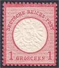 1 Gr. großer Brustschild 1872, tadellos in postfrischer Luxuserhaltung, unsigniert. Michel 19.