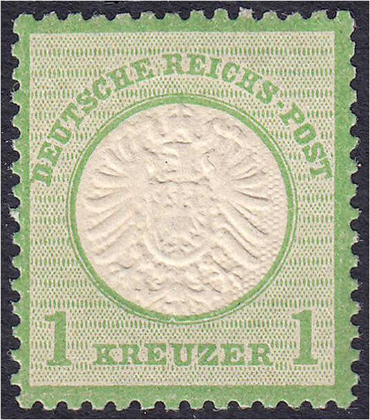 1 Kreuzer großer Brustschild 1872, postfrische Luxuserhaltung, Farbe ,,a", unsig...