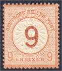 9 Kreuzer Freimarke 1874, postfrische Luxuserhaltung, unsigniert. Fotobefund Krug BPP >einwandfrei