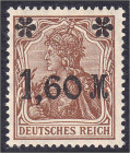 1.60 M. auf 5 Pf. Freimarke 1921, postfrische Luxuserhaltung, Type II und Farbe ,,b", unsigniert. Fotoattest Tworek BPP >einwandfrei