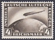 4 RM Flugpost 1928, sauber in postfrischer Erhaltung, unsigniert. Mi. 160,-€. Michel 424.