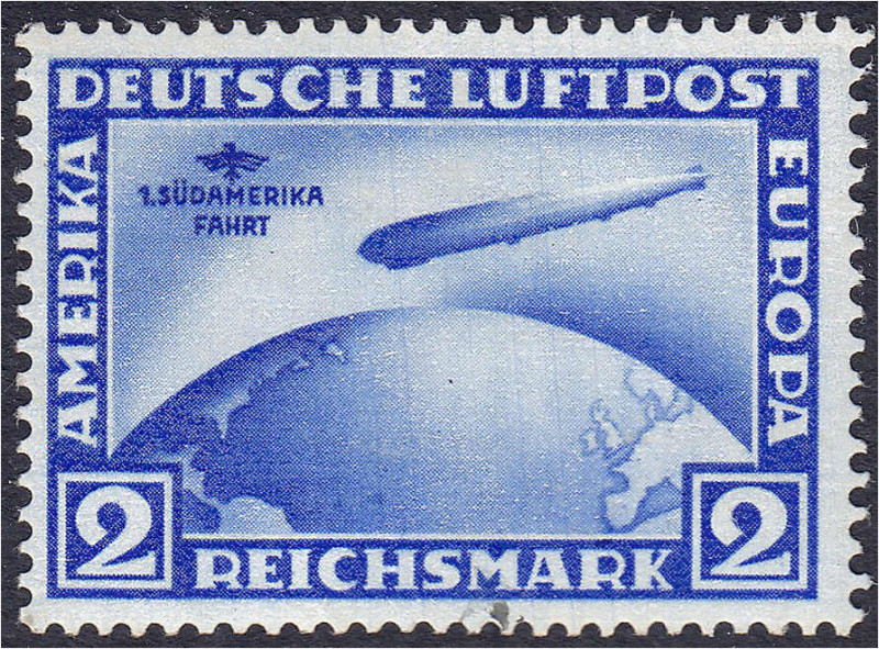 2 Mark Südamerikafahrt 1930, postfrische Erhaltung, Wasserzeichen Y. Mi. 1.700,-...