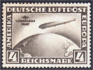 4 Mark Südamerikafahrt 1930, ungebraucht, optisch wie postfrisch, geprüft Schlegel BPP. Mi. 330,-€. Michel 439 X.