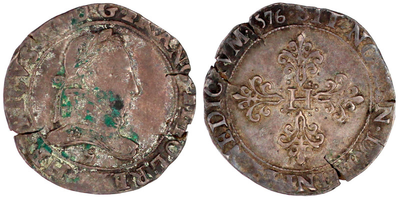 Franc 1576, Mzz. 9, Rennes. sehr schön/vorzüglich, Schrötlingsrisse, schöne Pati...