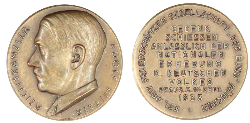 Bronzemedaille 1933 von Guido Weber. Gedenkschiessen anlässlich der nationalen E...