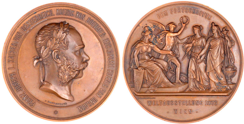 Große Bronzemedaille 1873 v. Tautenhayn, a.d. Wiener Weltausstellung, DEM FORTSC...