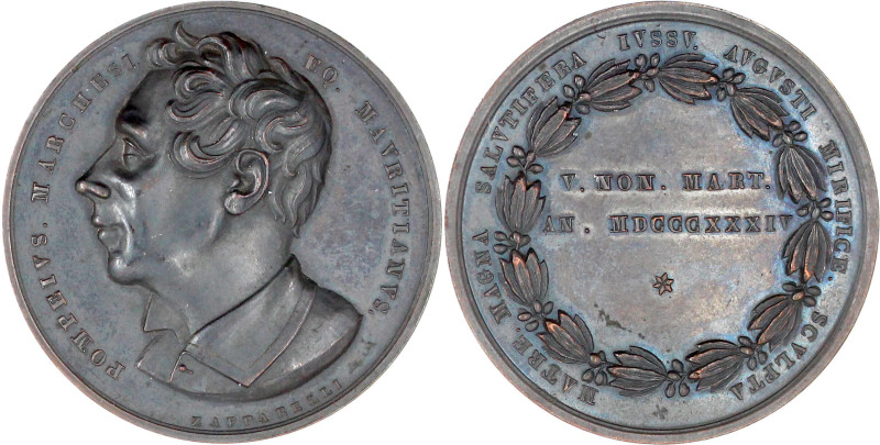 Bronzemedaille 1834 von Zapparelli. A.d. im Auftrag des Kaisers gefertigte Madon...