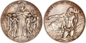 Silbermedaille 1930 auf die Pfalz- und Rheinlandräumung. 36 mm, 19,97 g. vorzüglich, schöne Patina. Kienast 450.