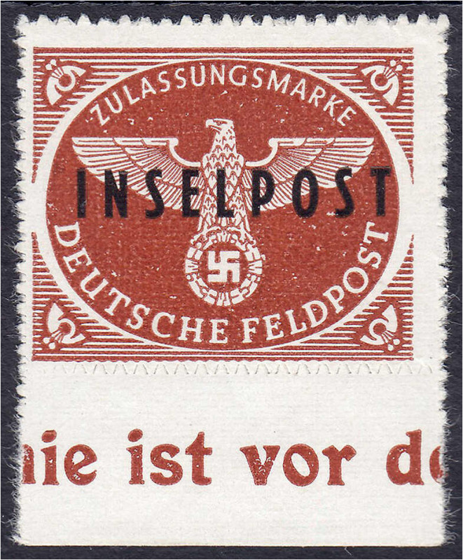 Zulassungsmarke für Luftpostbriefe (Insel Rhodos Mi.-Nr. 2B) 1944, postfrische L...