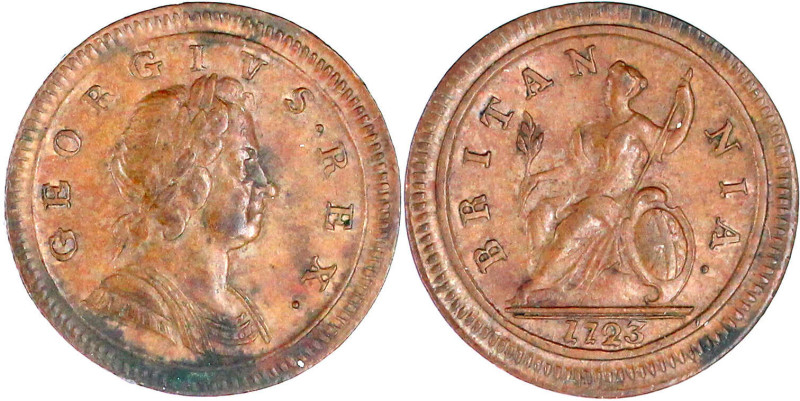 Halfpenny 1723. sehr schön/vorzüglich. Seaby 3660.