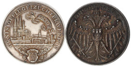 2 Silbermedaillen: 1914 Schlacht- und Mastviehausst., o.J. Ornis Geflügelzüchterverein. Jeweils 39 mm; zusammen 49,25 g. beide vorzüglich, schöne Pati...