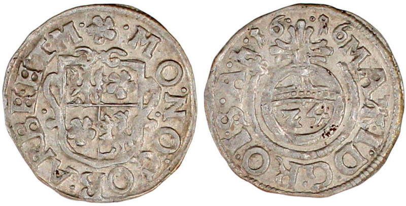 1/24 Taler (Groschen) 1616 (letzte 6 doppelt geschnitten). vorzüglich, selten. M...